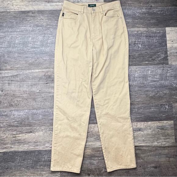 Ralph Lauren tan brown five pocket style straight leg pants size 8 B190 - Picture 1 of 3